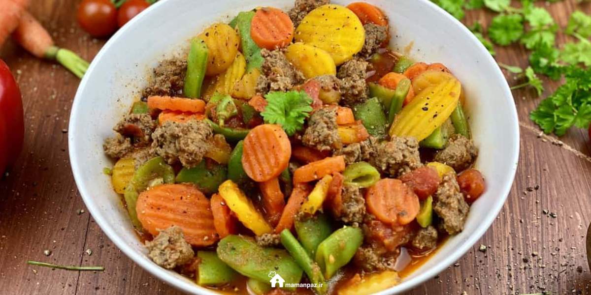 خوراک گوشت و سبزیجات