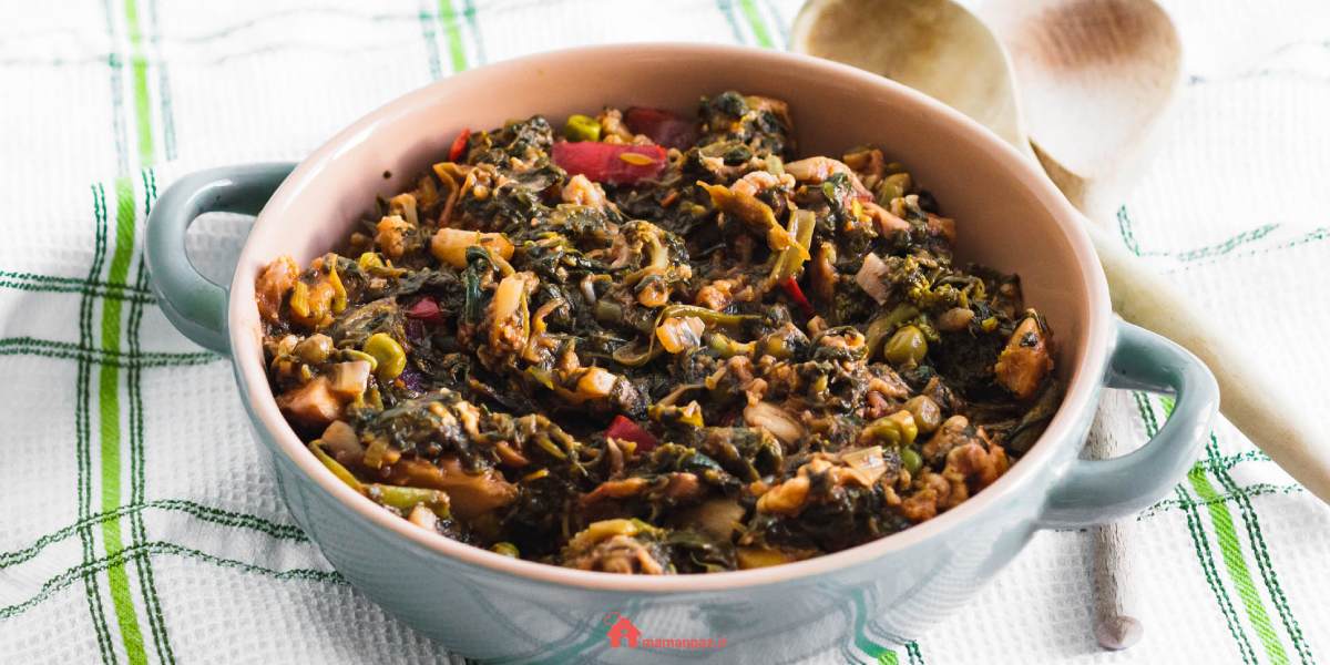 خوراک قارچ و سبزیجات