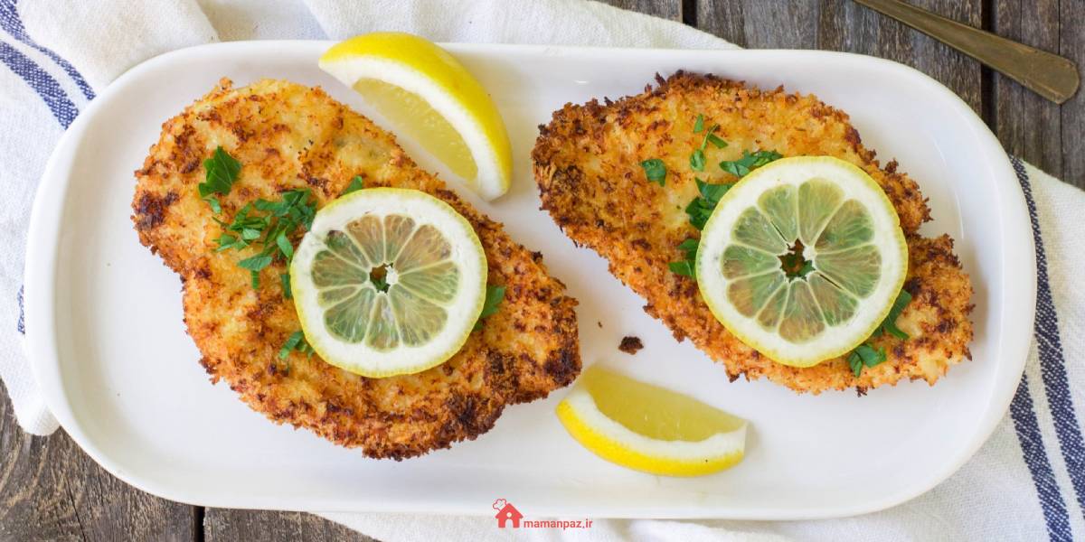 شنیسل مرغ با دستگاه هواپز