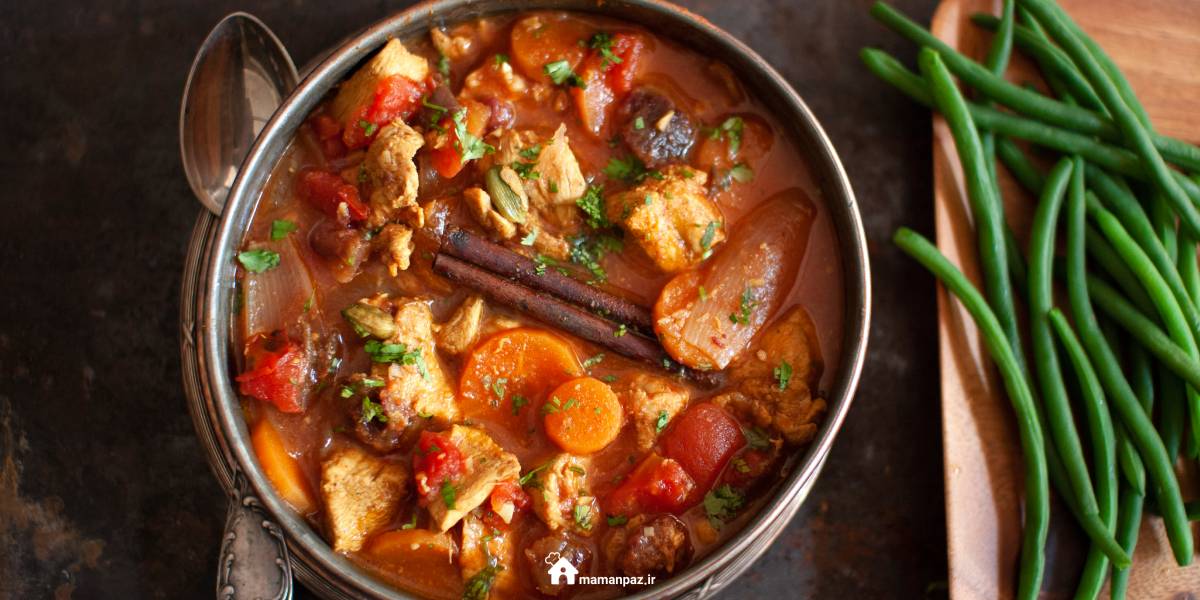 خورش لوبیا سبز با مرغ