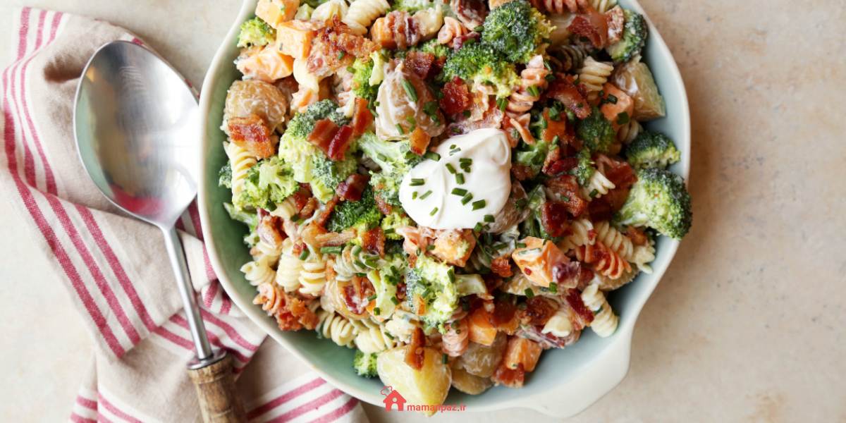 سالاد ماکارونی با سیب زمینی