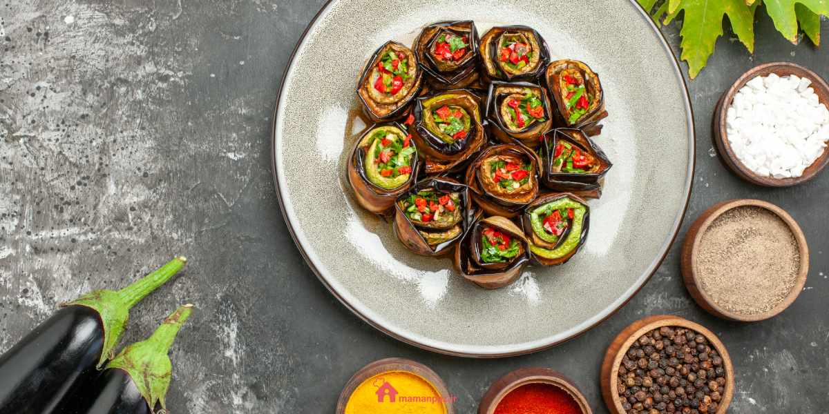 رول بادمجان با گوشت