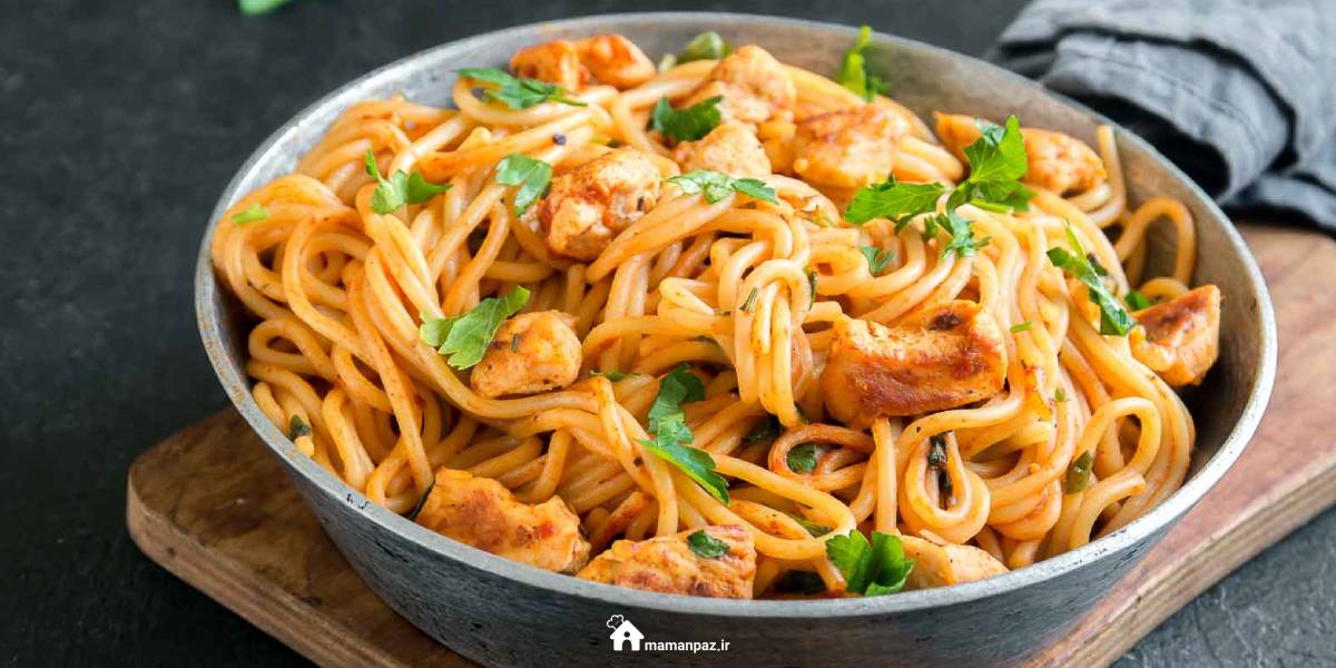 اسپاگتی مرغ