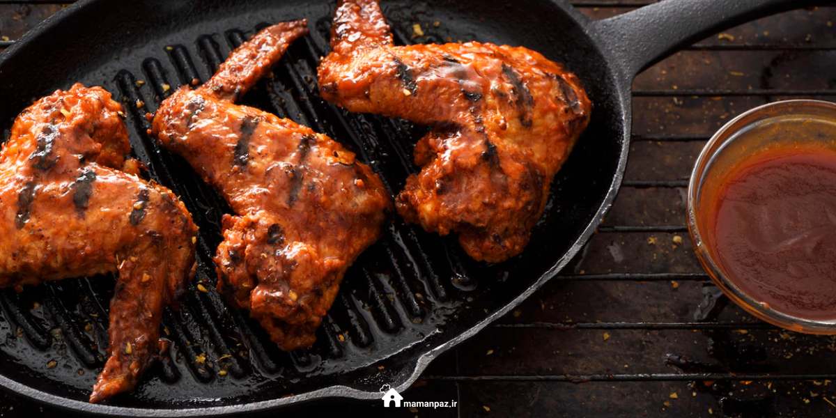 مرغ گریل در ماهیتابه