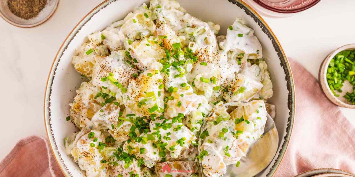 سالاد سیب زمینی و پیازچه