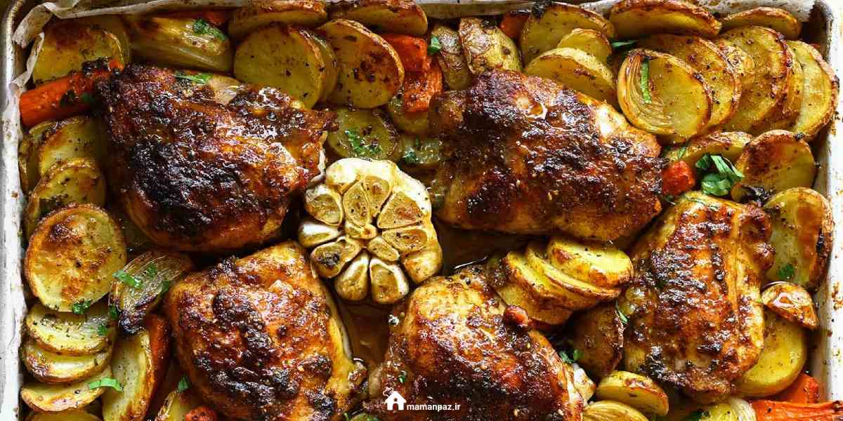 خوراک مرغ لبنانی