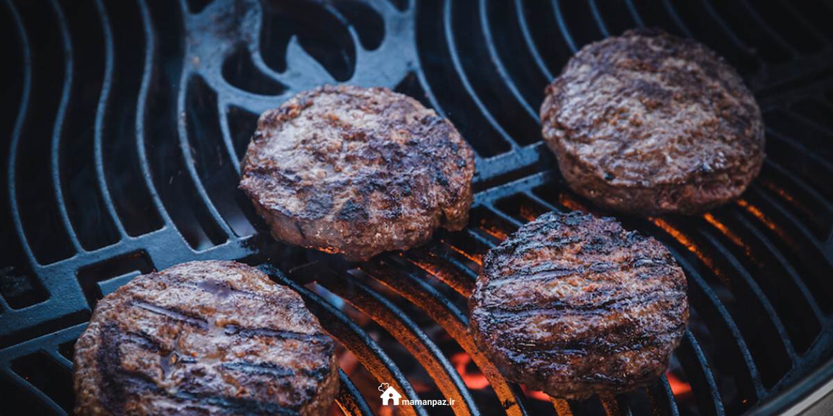 طرز تهیه برگر ذغالی