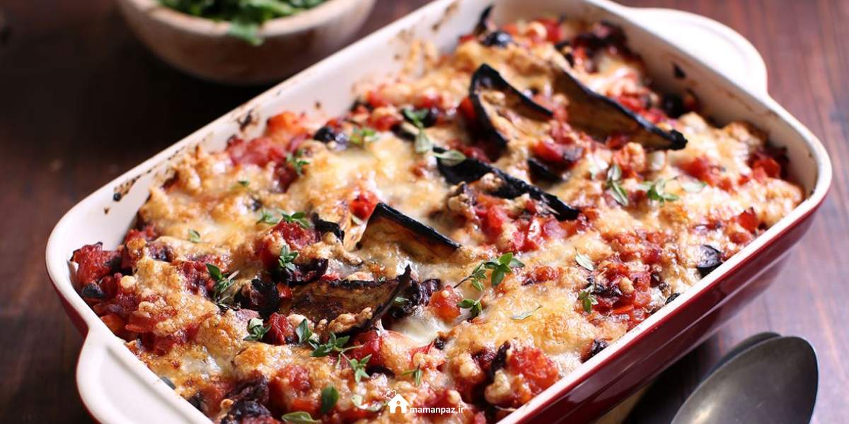 گراتن بادمجان و مرغ