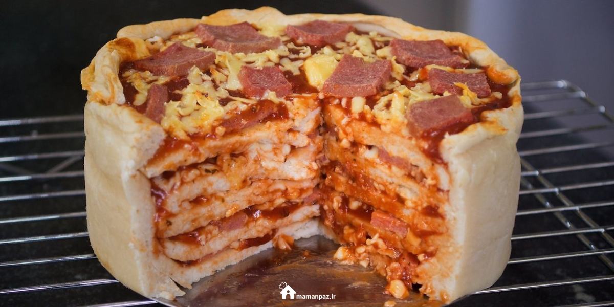 کیک پیتزا در فر