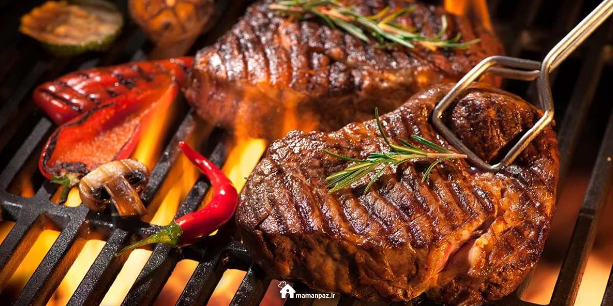 طرز تهیه استیک گوشت ذغالی