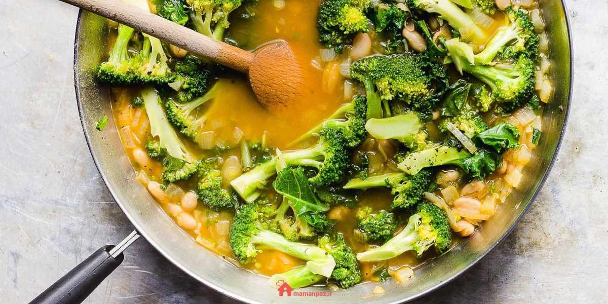 خوراک سبزیجات با کلم بروکلی