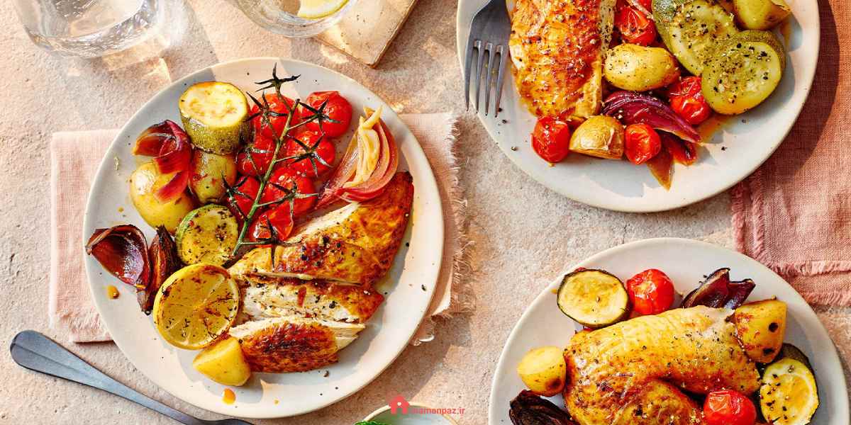 خوراک سبزیجات با مرغ