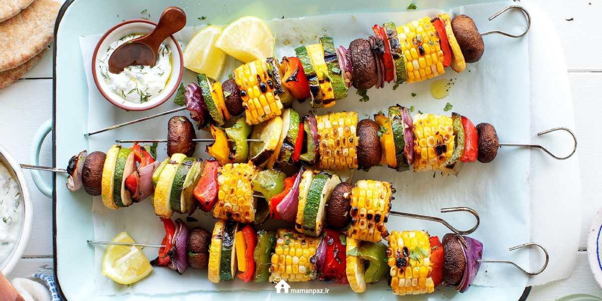 خوراک سبزیجات کباب شده