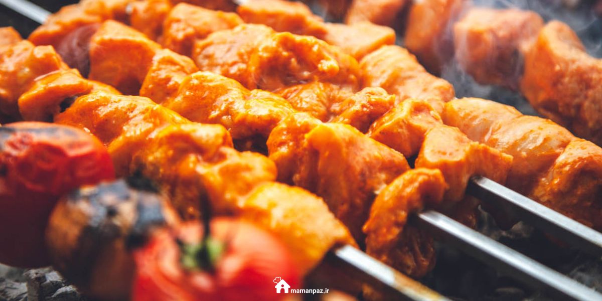 جوجه کباب عربی با رب گوجه