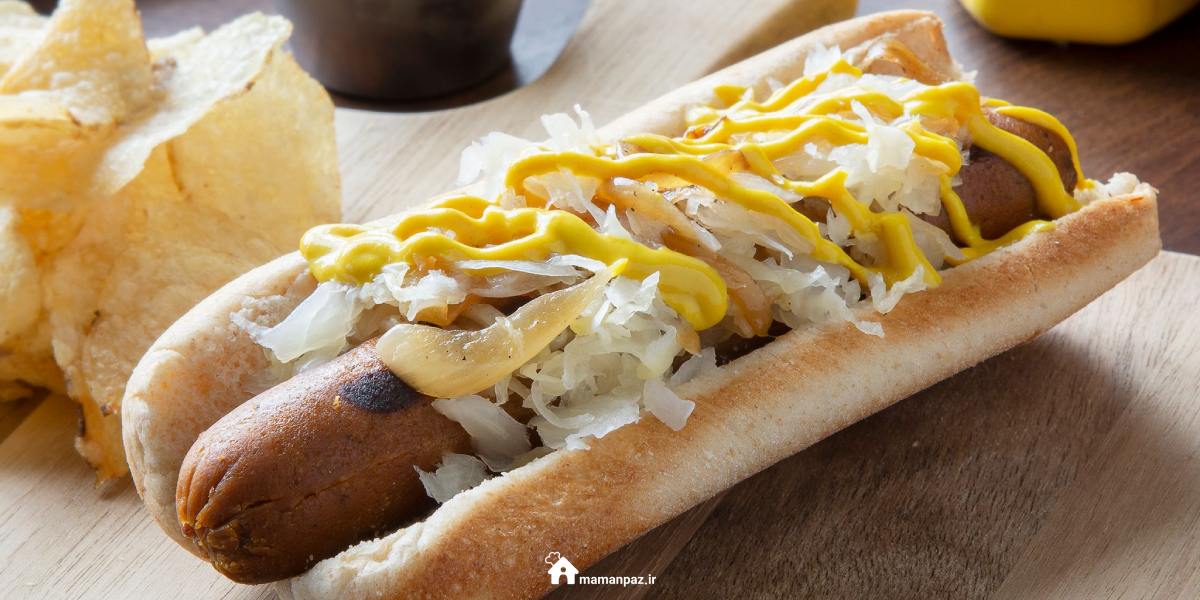 سس قارچ برای ساندویچ هات داگ