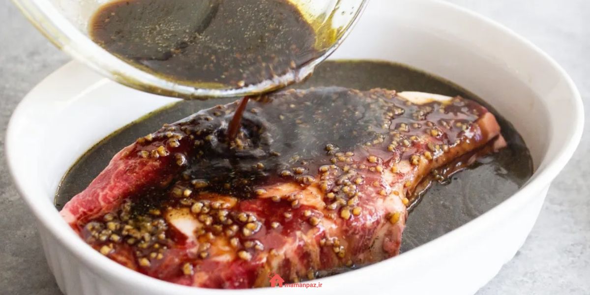 استیک گوشت با سس سویا