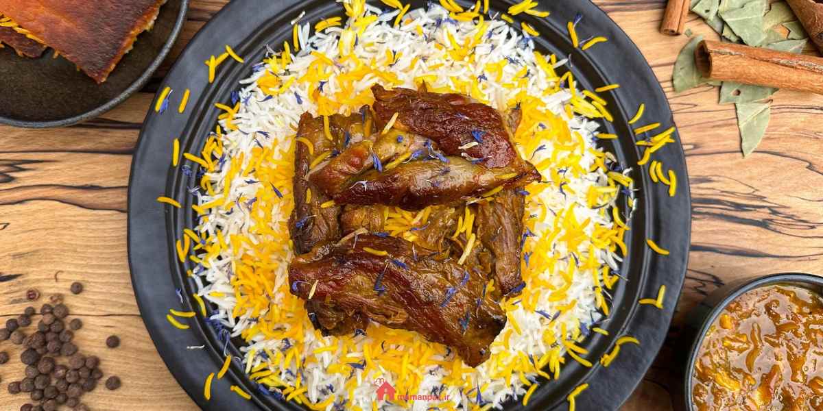 طرز تهیه چلوگوشت زعفرانی