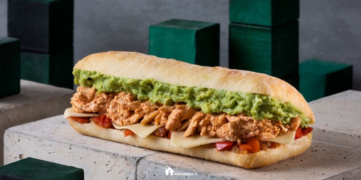 ساندویچ چاباتای مرغ پستو