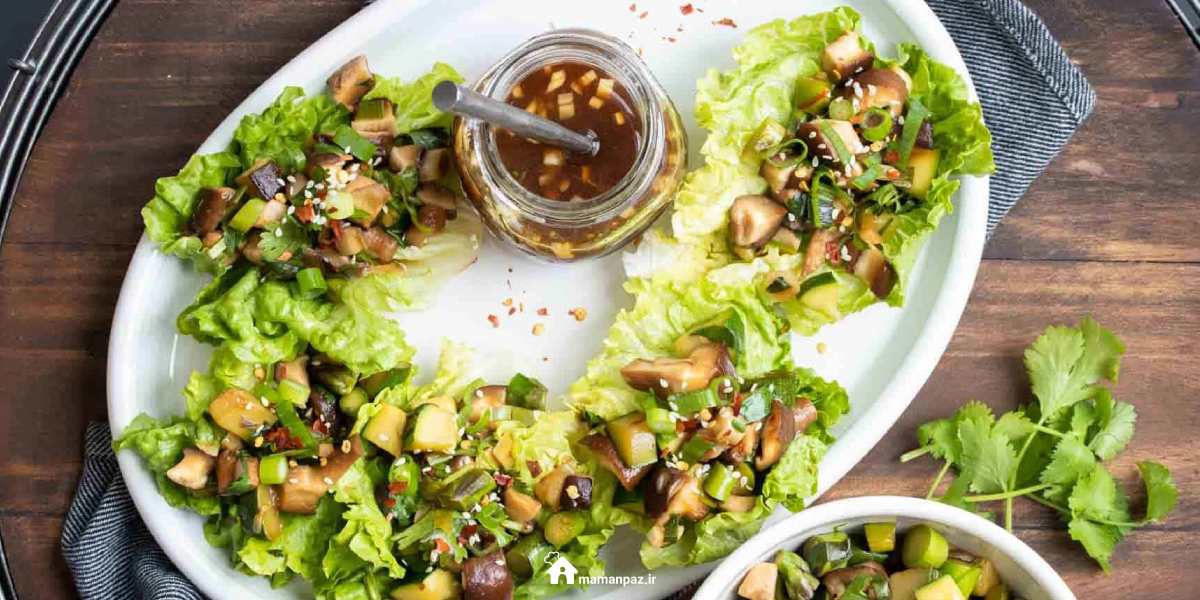 سالاد رژیمی با کاهو و قارچ