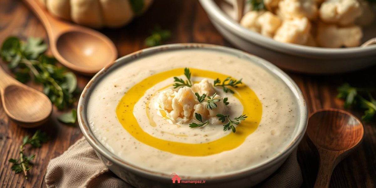 طرز تهیه سوپ گل کلم با خامه
