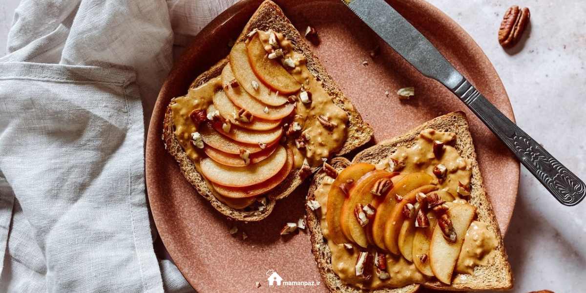 سیب و کره بادام زمینی