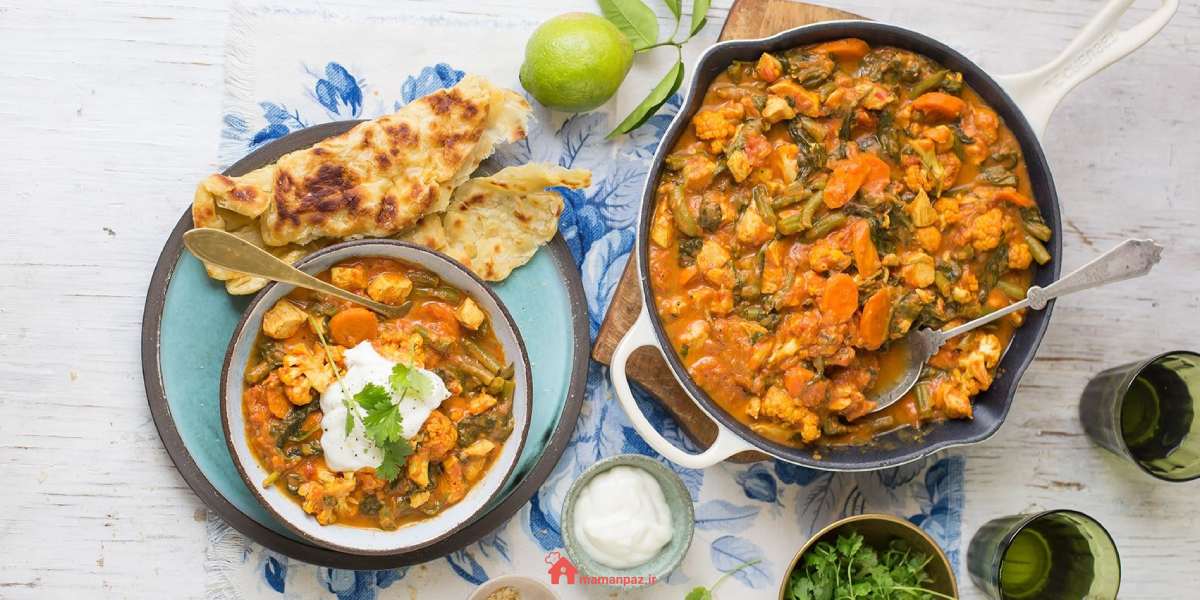 خوراک مرغ و گل کلم