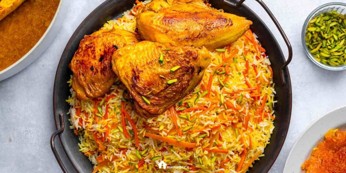 هویج پلو با مرغ