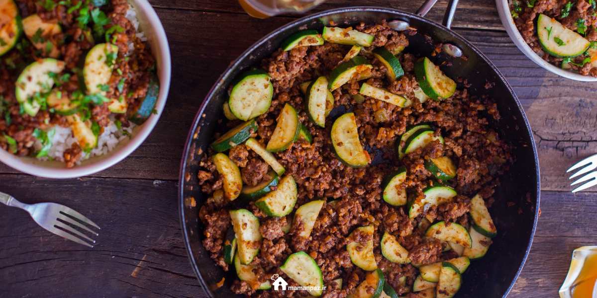 خوراک گوشت و کدو