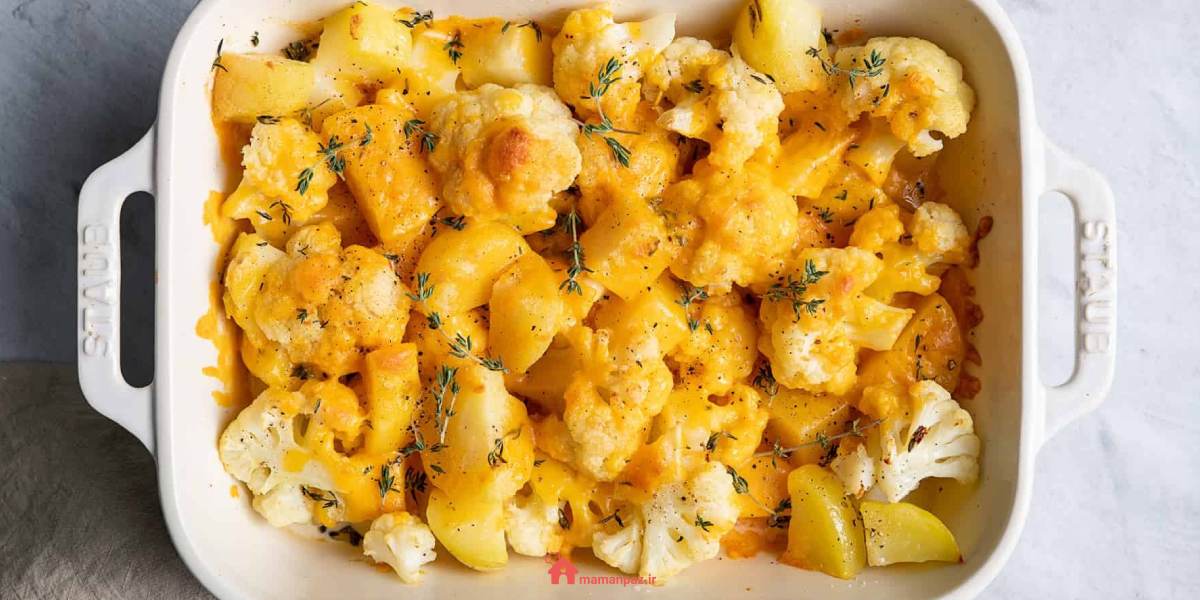 خوراک گل کلم و سیب زمینی