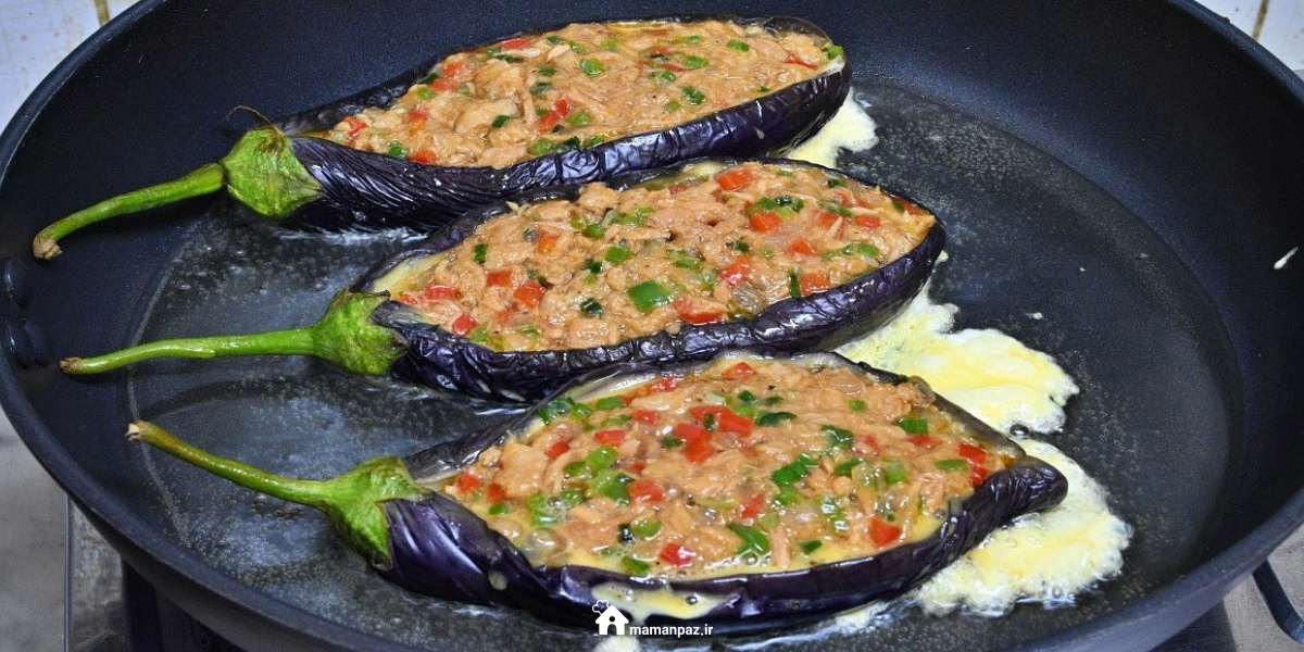 خوراک تن ماهی و بادمجان
