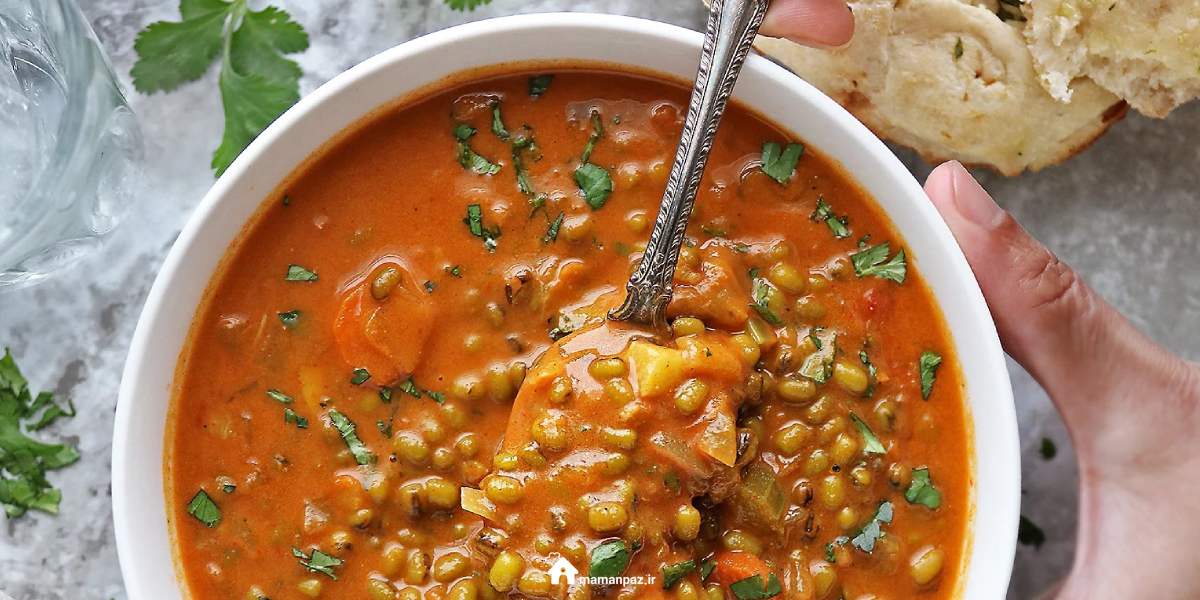 سوپ ماش با جو پرک