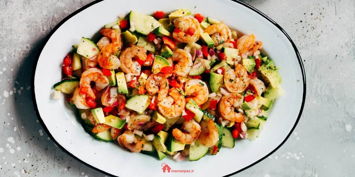 سالاد آووکادو با میگو
