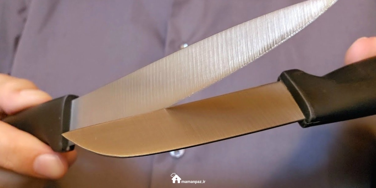 تیز کردن چاقو با یک چاقوی دیگر