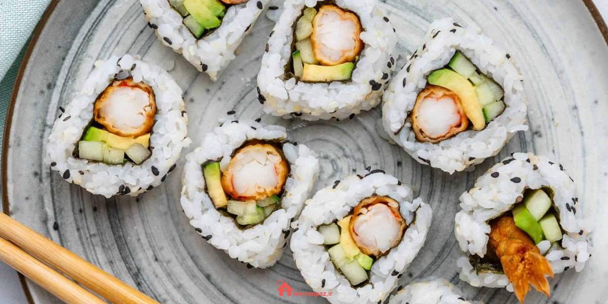 سوشی با میگو