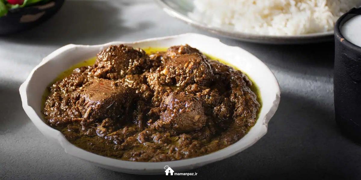 خورش فسنجان با گوشت تکه‌ای