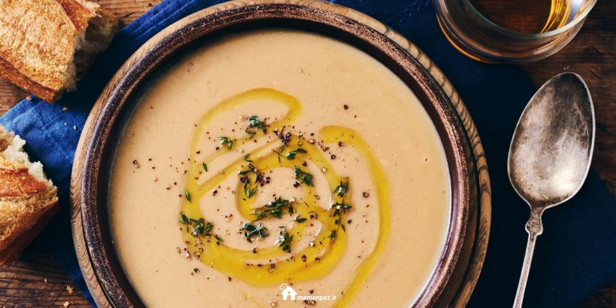 سوپ سیب زمینی و پیاز