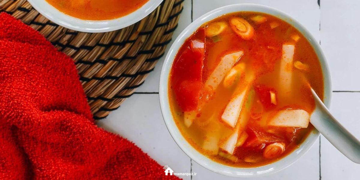 سوپ سیب زمینی و گوجه