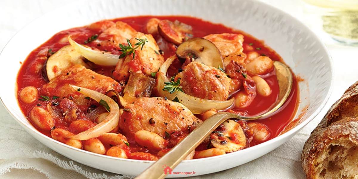 طرز تهیه فاصولیه با مرغ