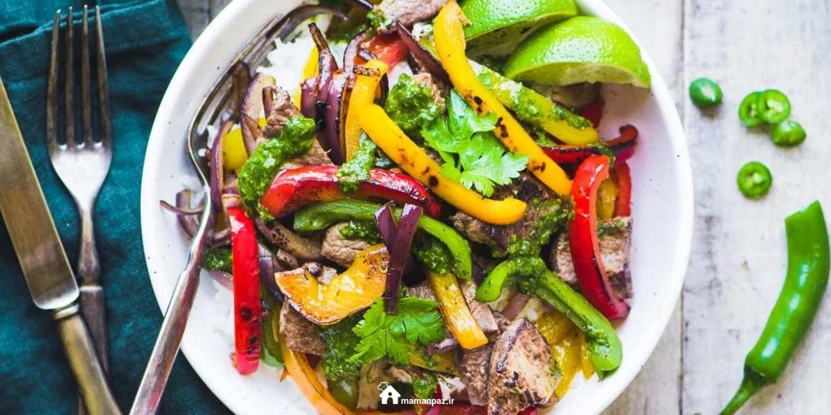 طرز تهیه سالاد استیک فلفلی